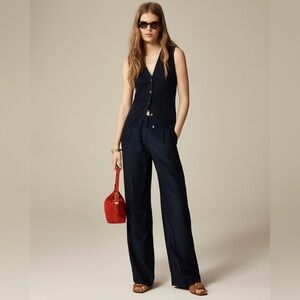 J. Crew Essential wide-leg pant in textured satin - Size 14